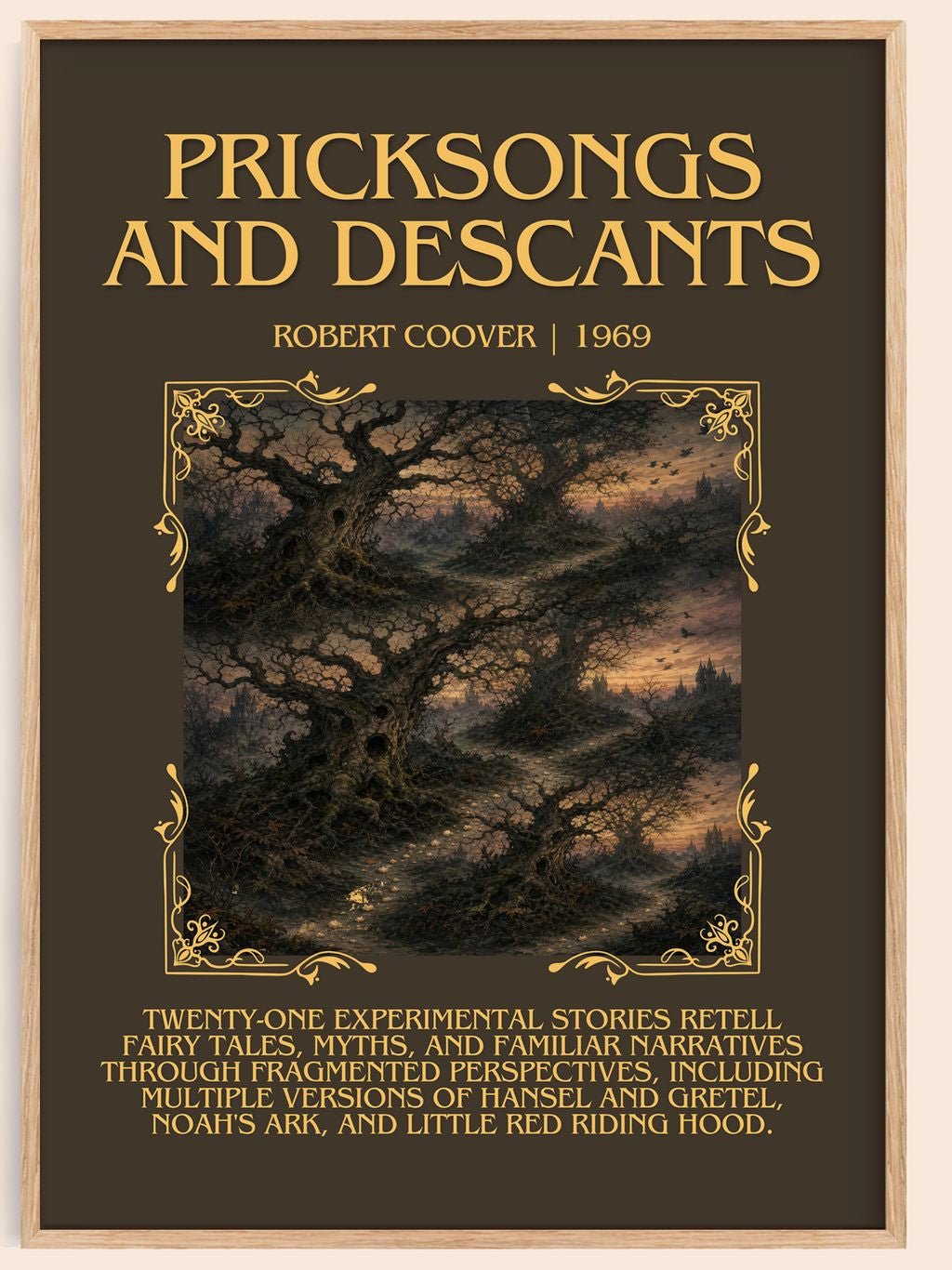 Pricksongs and Descants Minimalist Book Poster by Robert Coover – book poster
