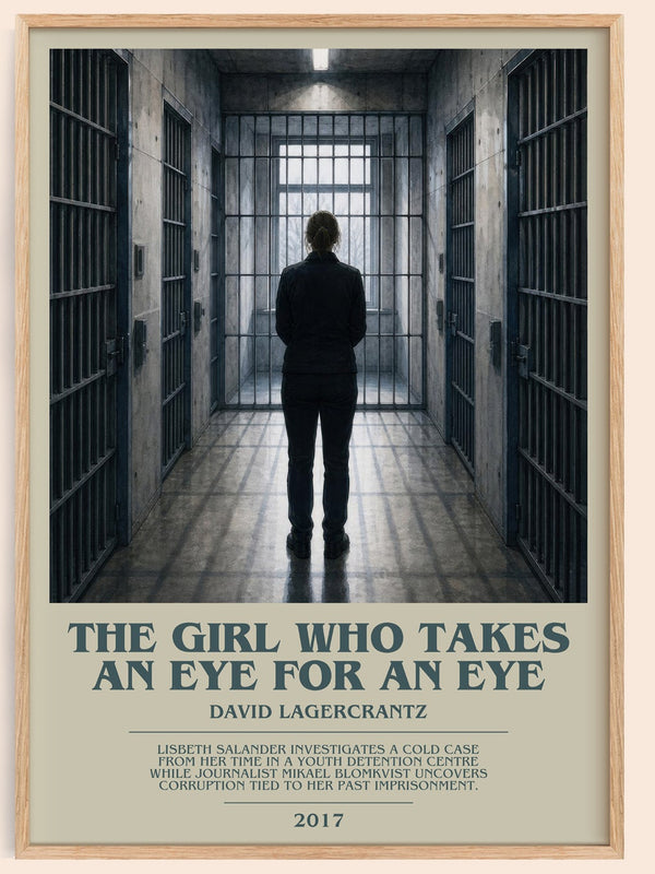 The Girl Who Takes An Eye For An Eye bookish book poster by David Lagercrantz – framed literary art print