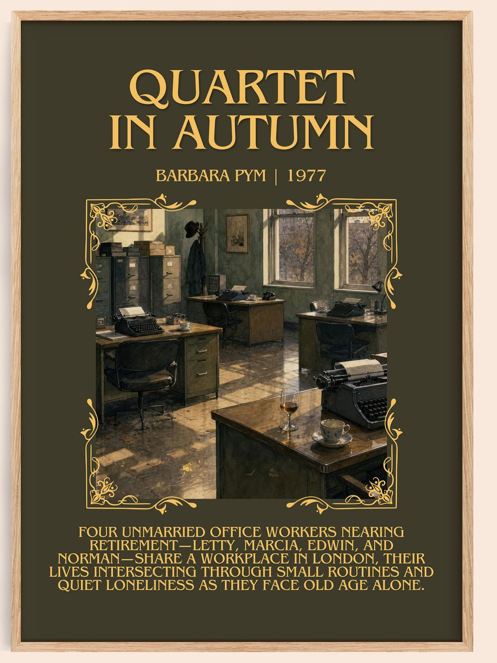 Quartet in Autumn Minimalist Book Poster by Barbara Pym – book poster