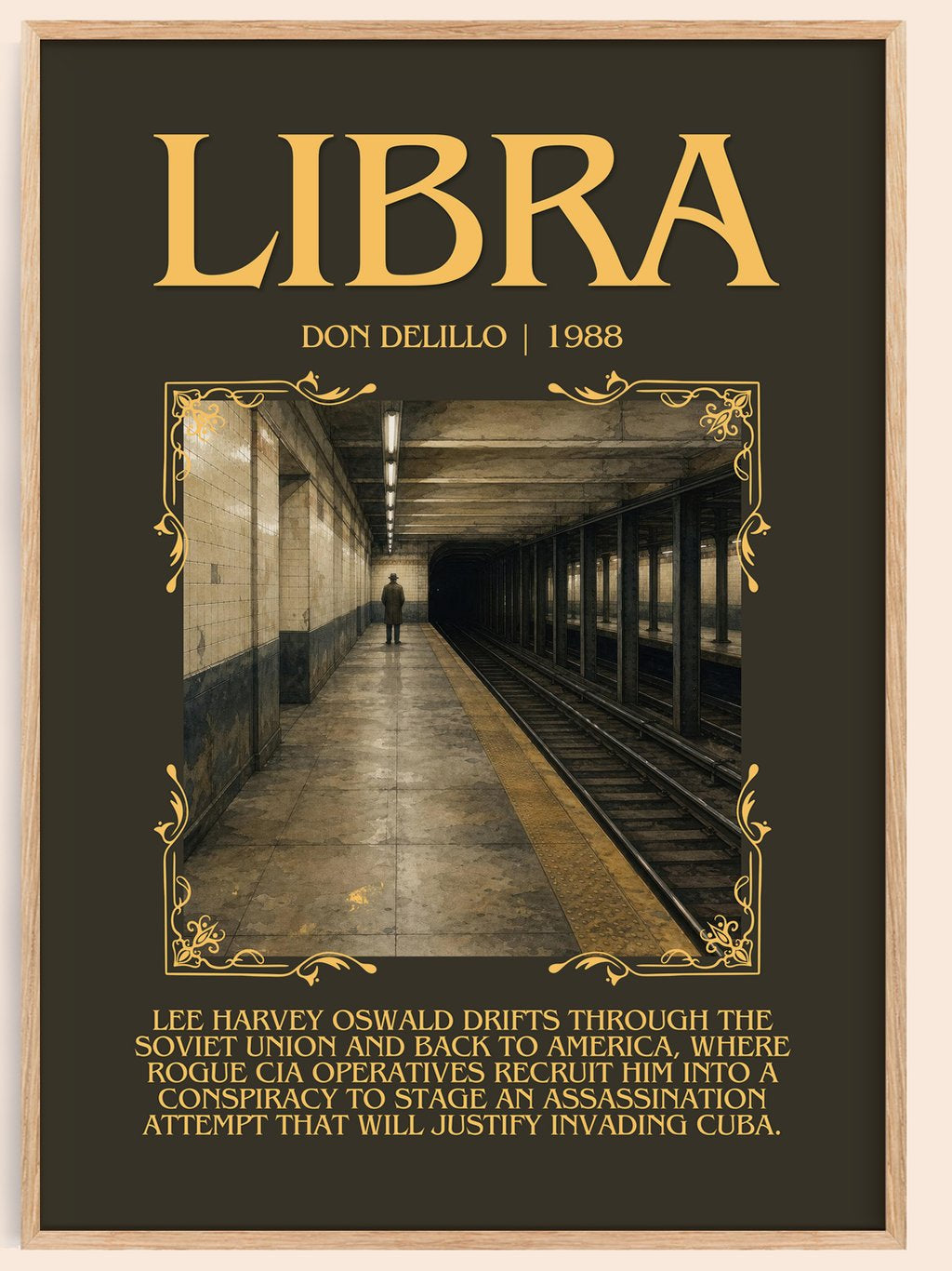 Libra Minimalist Book Poster by Don DeLillo – book poster