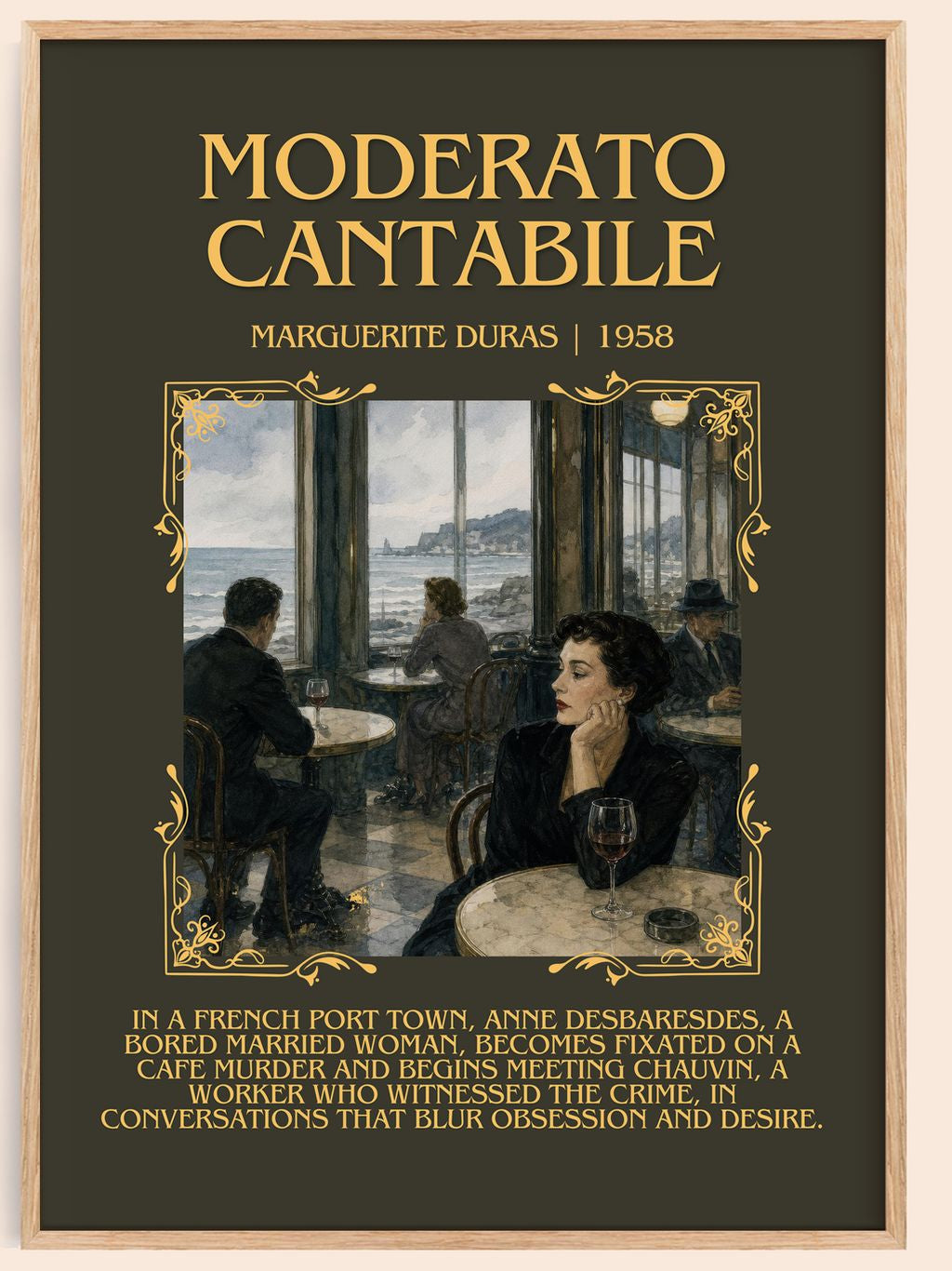 Moderato Cantabile Minimalist Book Poster by Marguerite Duras – book poster