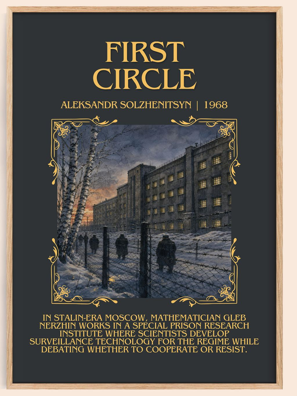 First Circle Minimalist Book Poster by Aleksandr Solzhenitsyn – book poster