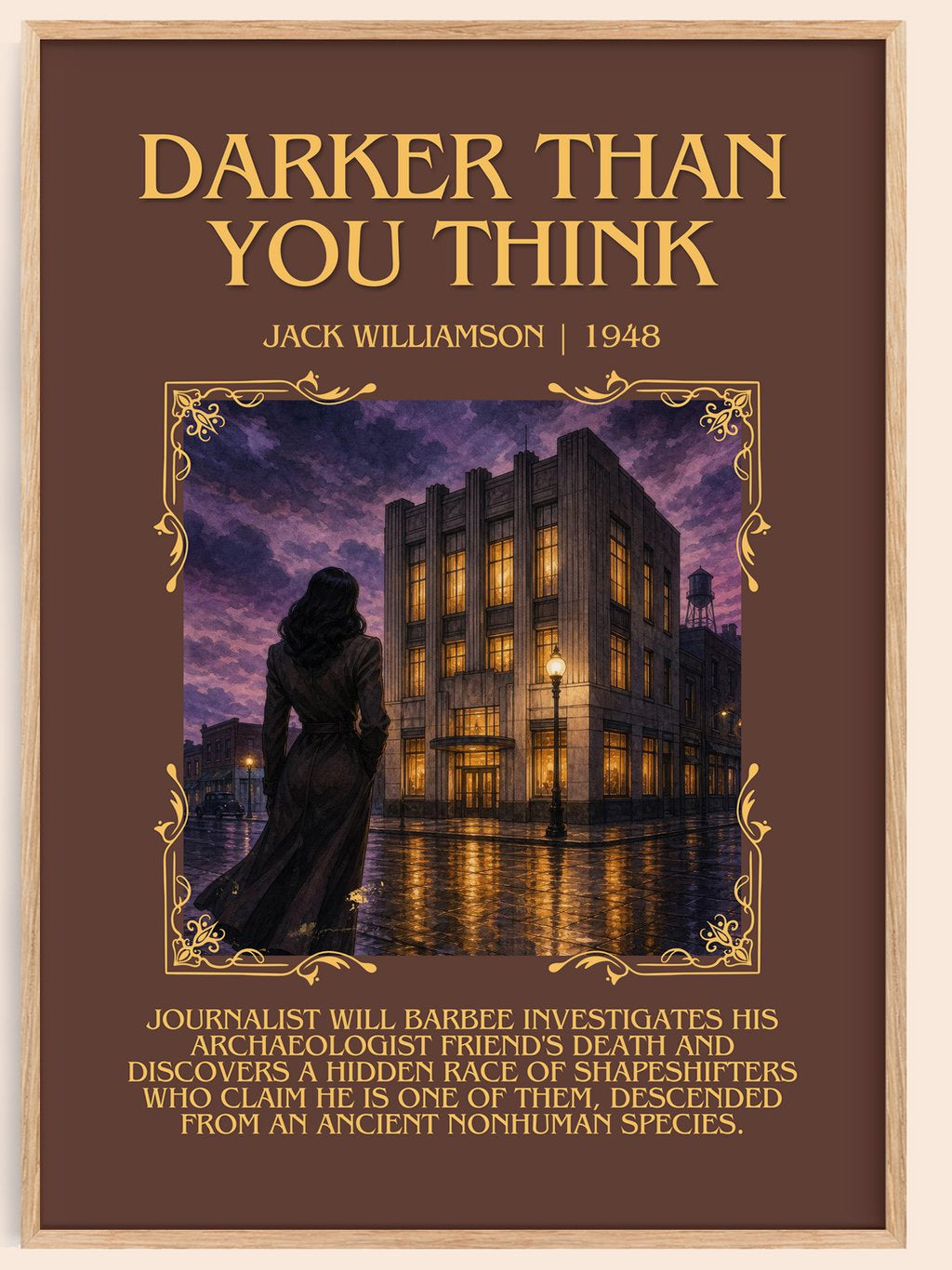Darker Than You Think Minimalist Book Poster by Jack Williamson – book poster