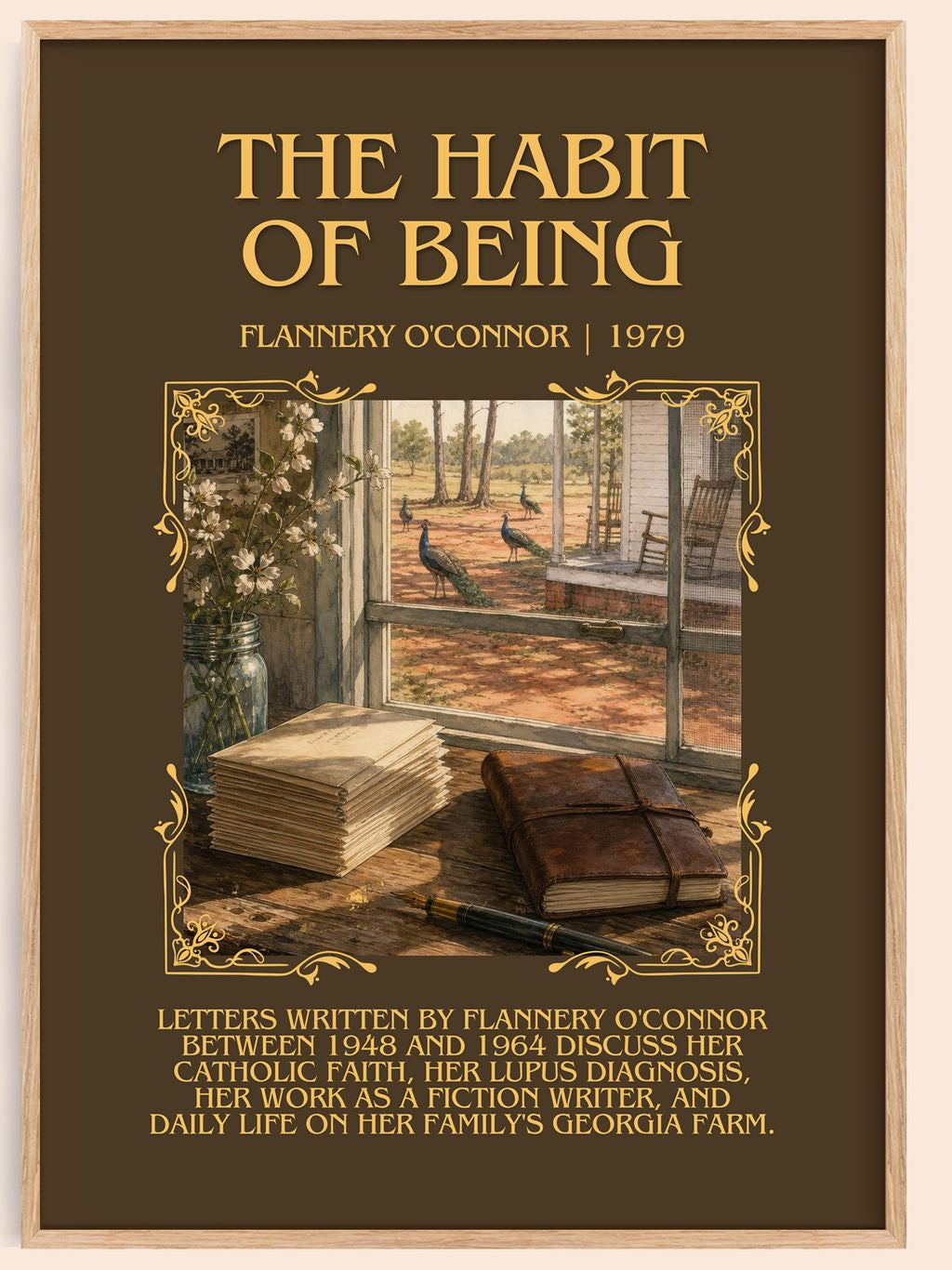 The Habit of Being Minimalist Book Poster by Flannery O'Connor – book poster