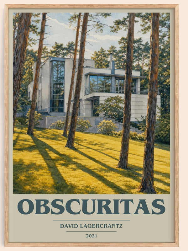 Obscuritas book cover book poster by David Lagercrantz – framed literary art print