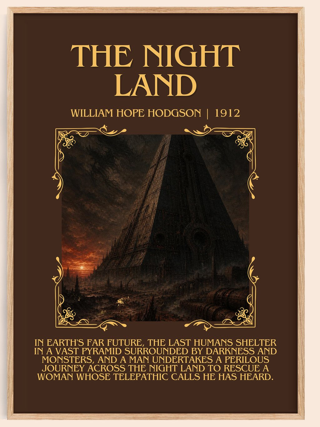 The Night Land Minimalist Book Poster by William Hope Hodgson – book poster