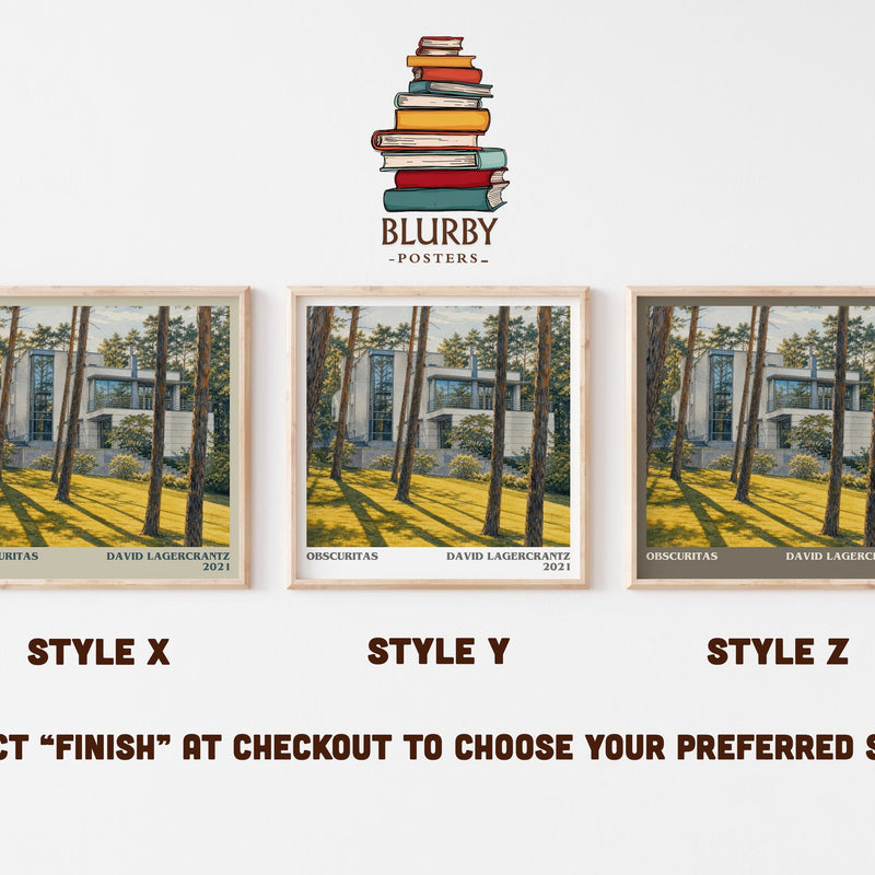 Obscuritas literary print in frame leaning in hallway – thriller wall art
