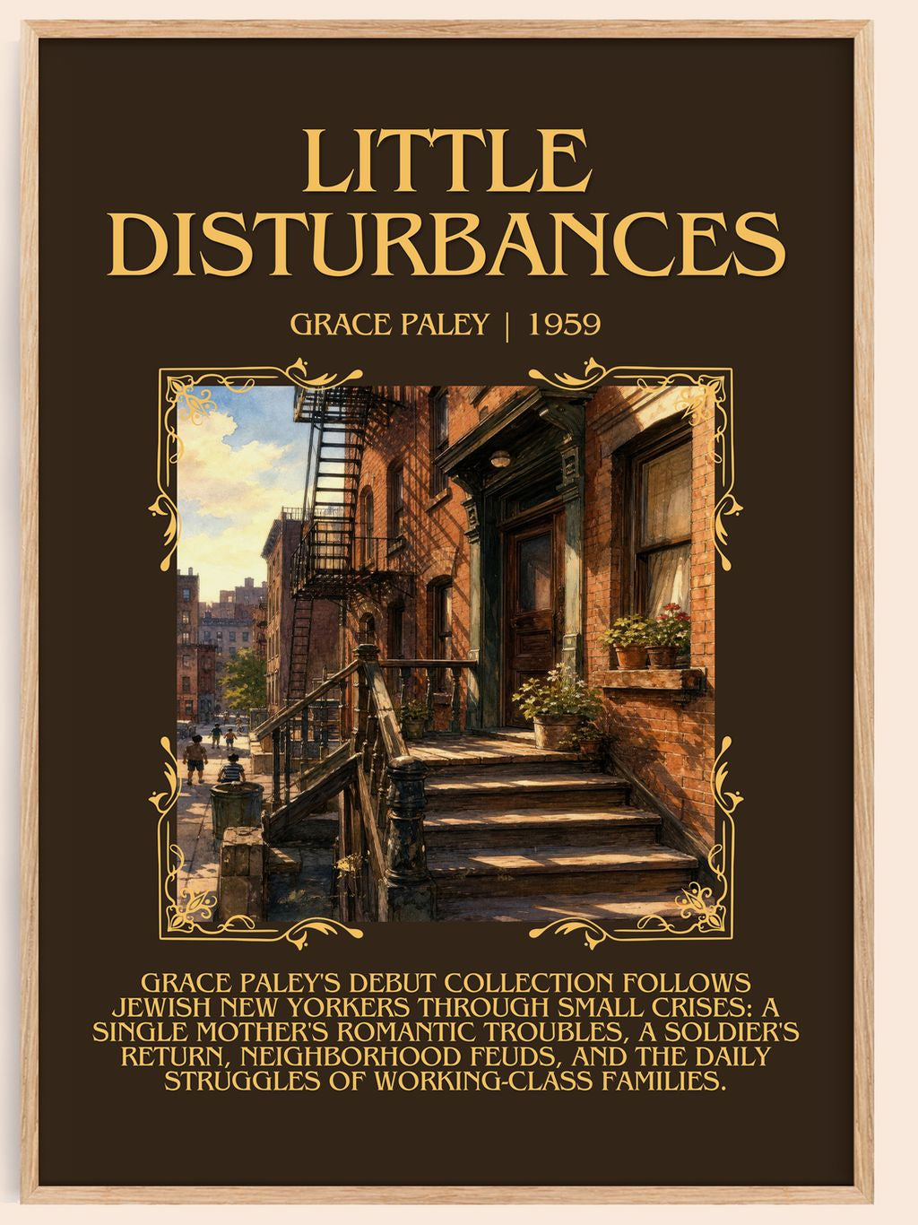 Little Disturbances Minimalist Book Poster by Grace Paley – book poster