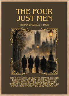 The Four Just Men Minimalist Book Poster by Edgar Wallace