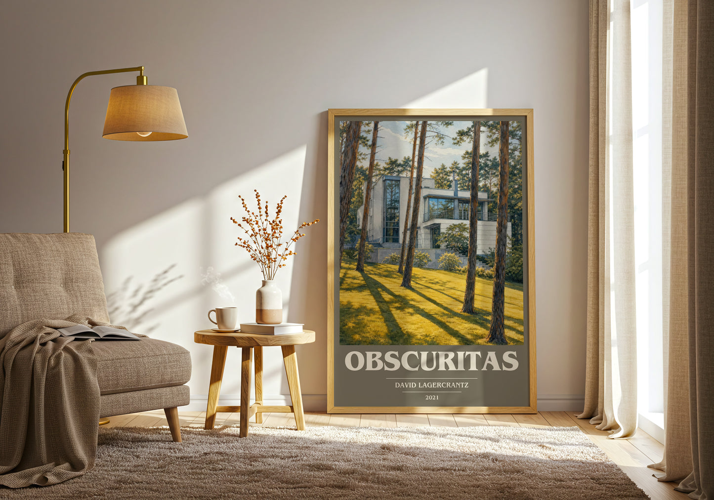 Obscuritas book cover print on bookshelf – David Lagercrantz fan gift