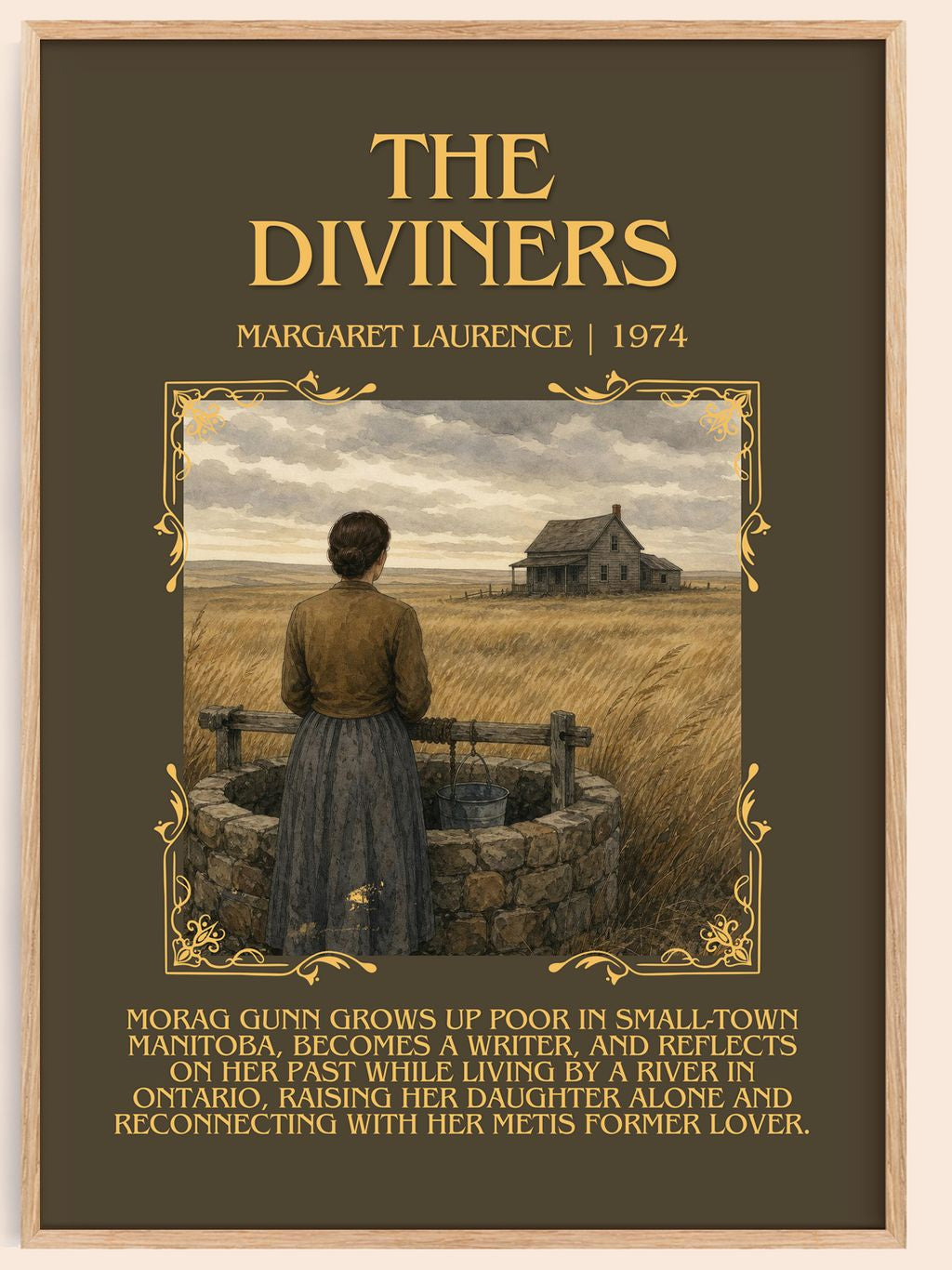 The Diviners Minimalist Book Poster by Margaret Laurence – book poster