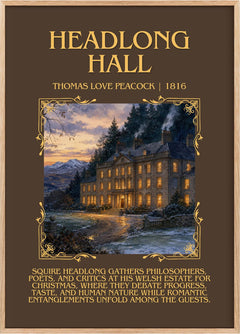 Headlong Hall Minimalist Book Poster by Thomas Love Peacock