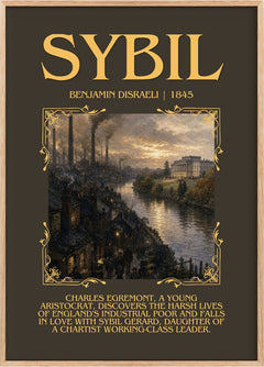 Sybil Minimalist Book Poster by Benjamin Disraeli