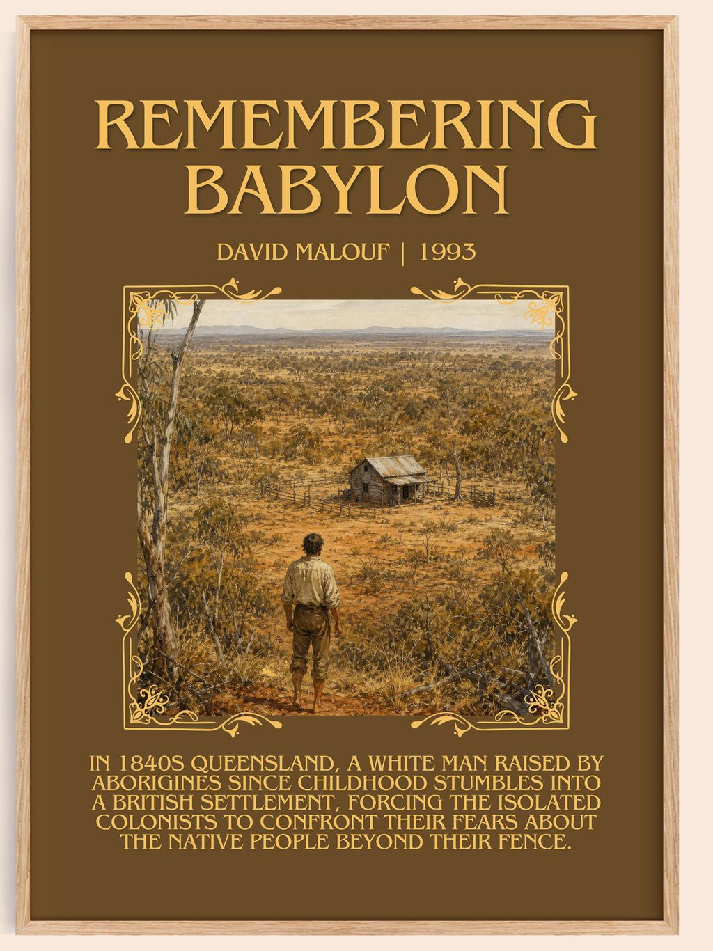 Remembering Babylon Minimalist Book Poster by David Malouf – book poster