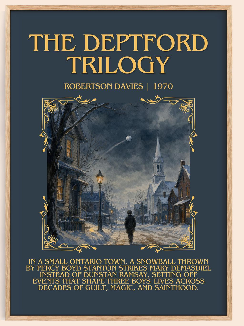 The Deptford Trilogy Minimalist Book Poster by Robertson Davies – book poster