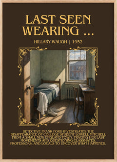 Last Seen Wearing ... Minimalist Book Poster by Hillary Waugh