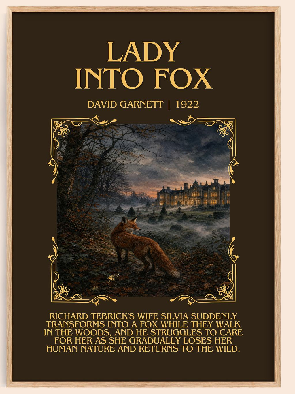 Lady into Fox Minimalist Book Poster by David Garnett – book poster