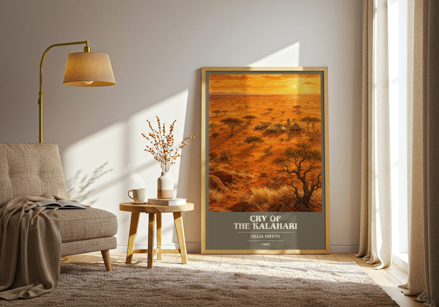 Cry Of The Kalahari book cover print on bookshelf – Delia Owens fan gift