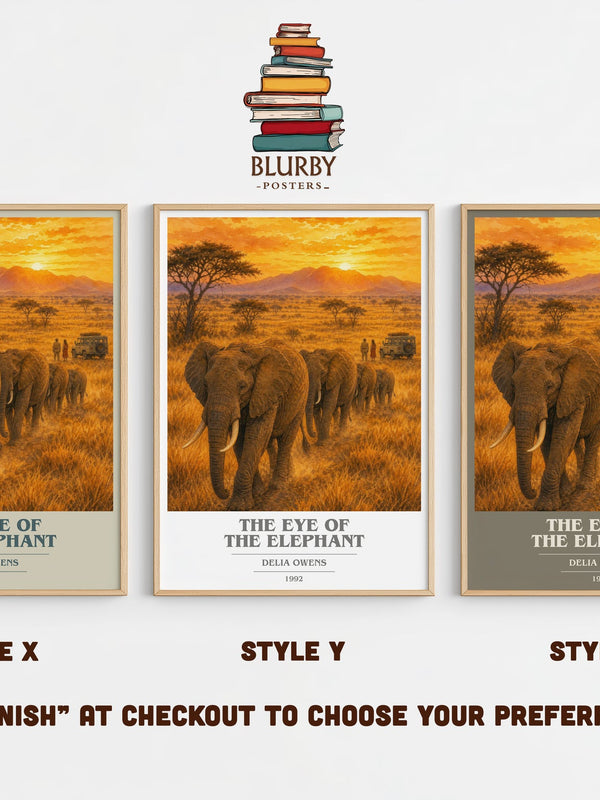 The Eye Of The Elephant book cover print in frame leaning in hallway – non fiction wall art