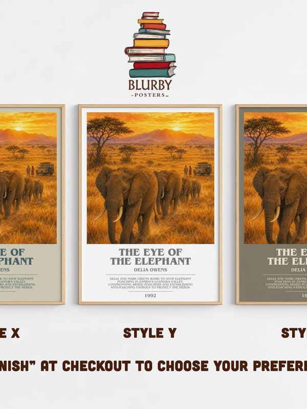 The Eye Of The Elephant bookish print in frame leaning in hallway – non fiction wall art