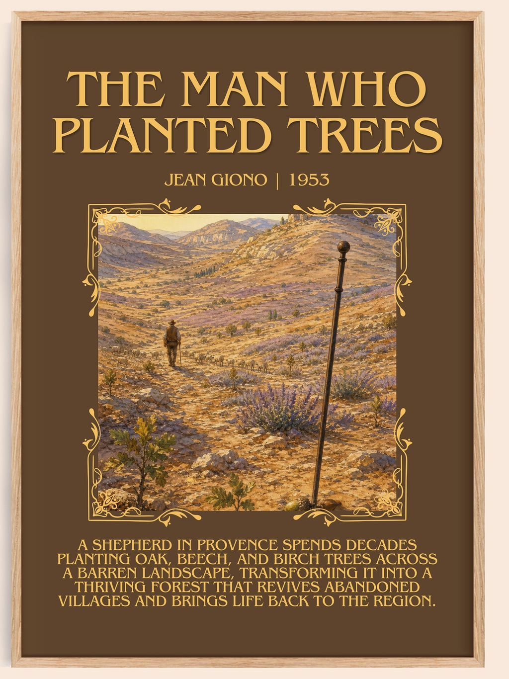 The Man Who Planted Trees Minimalist Book Poster by Jean Giono – book poster