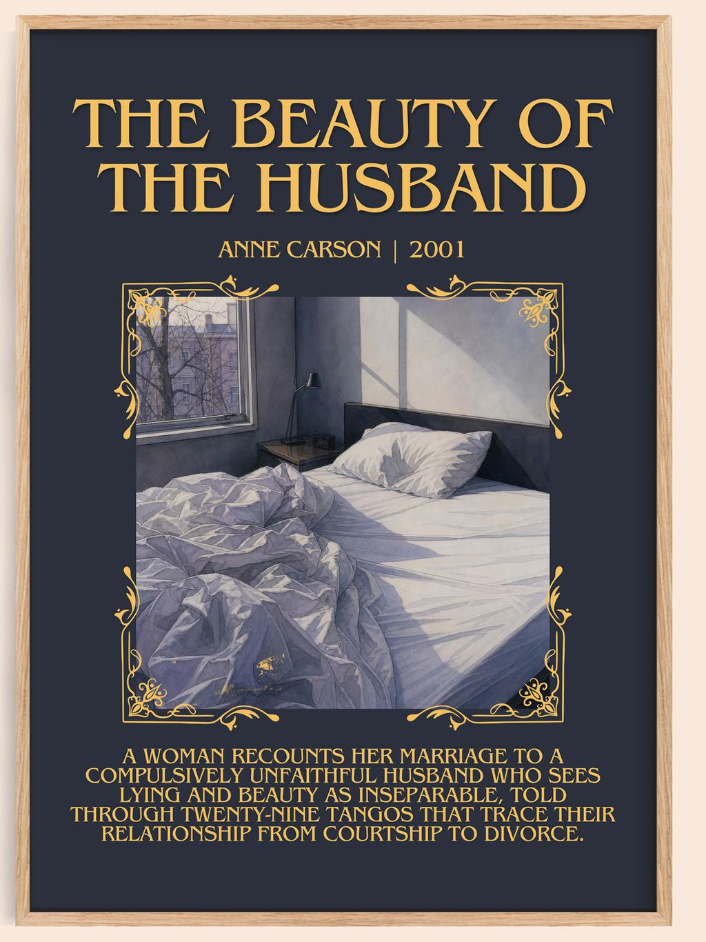 The Beauty Of The Husband Minimalist Book Poster by Anne Carson – book poster