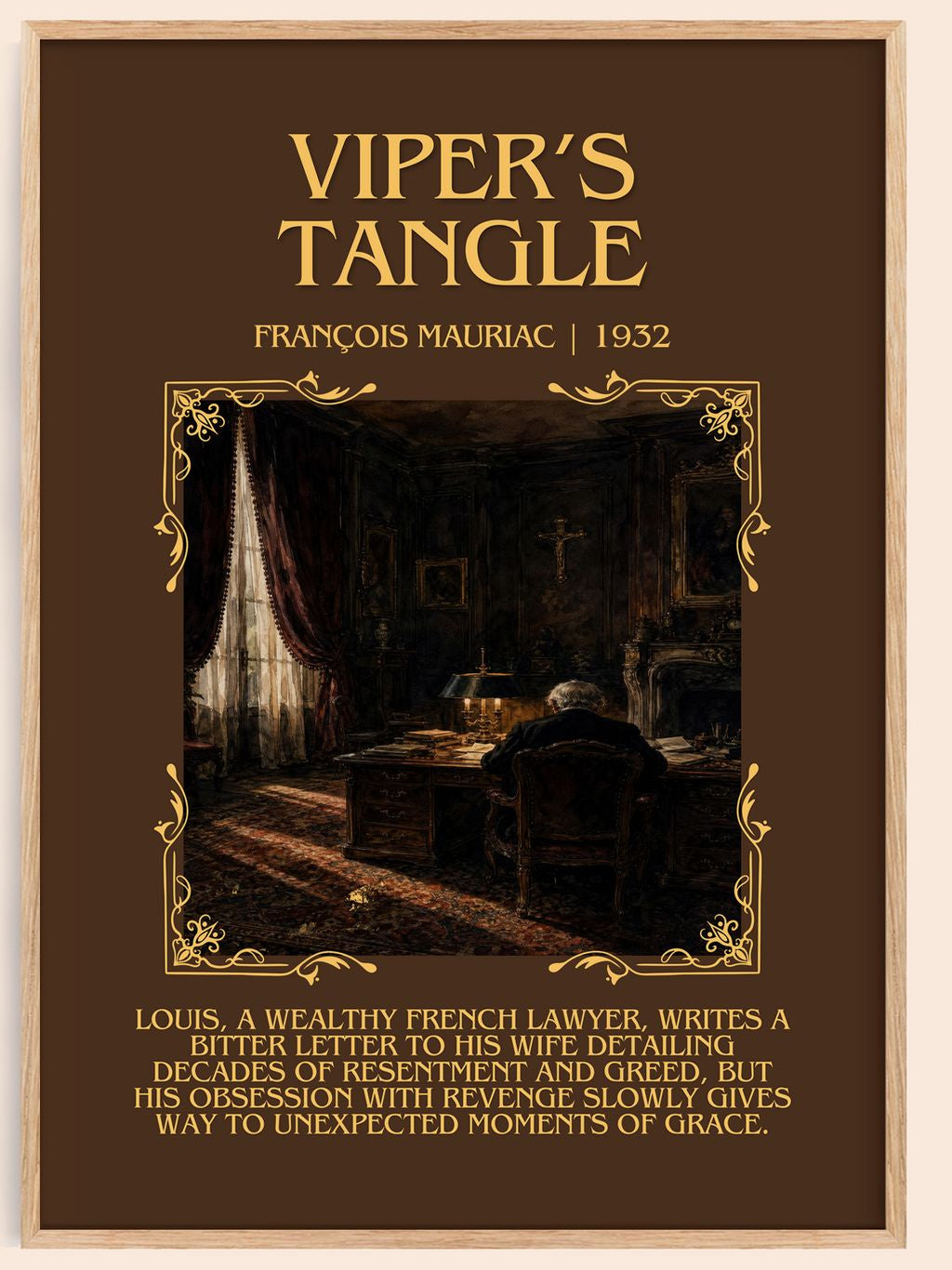 Viper’s Tangle Minimalist Book Poster by François Mauriac – book poster