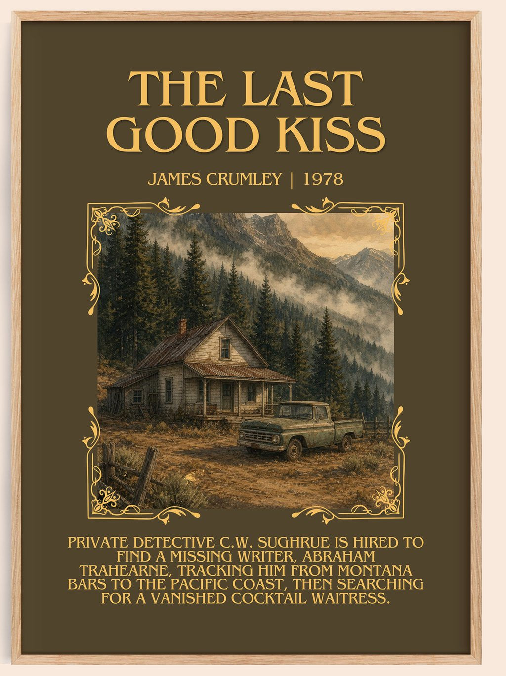 The Last Good Kiss Minimalist Book Poster by James Crumley – book poster