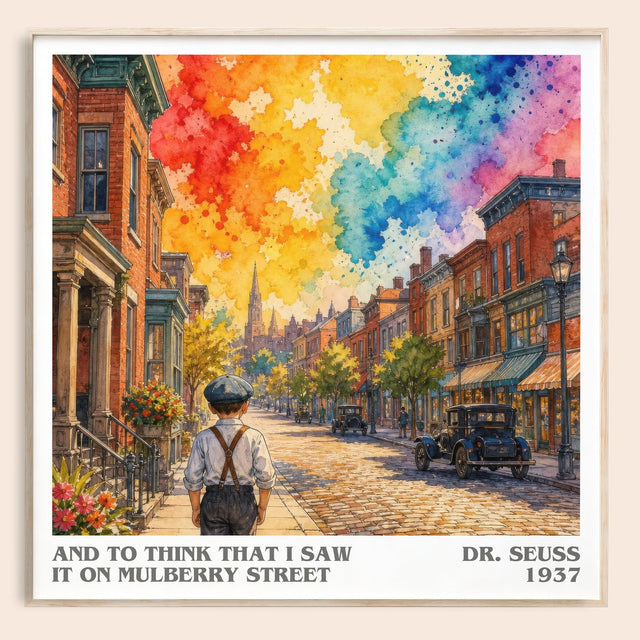 And To Think That I Saw It On Mulberry Street Literary Art Print – D.