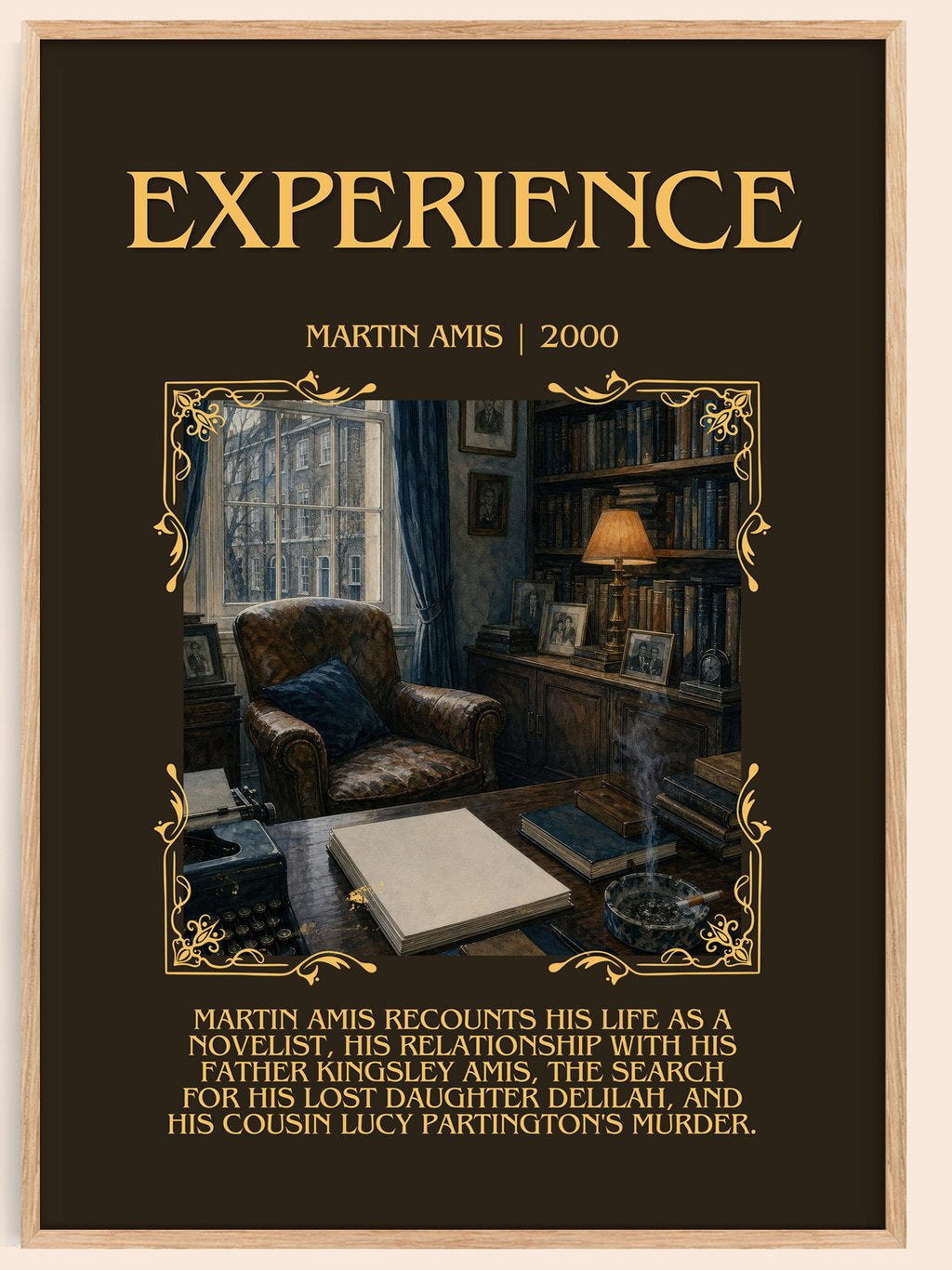 Experience Minimalist Book Poster by Martin Amis – book poster
