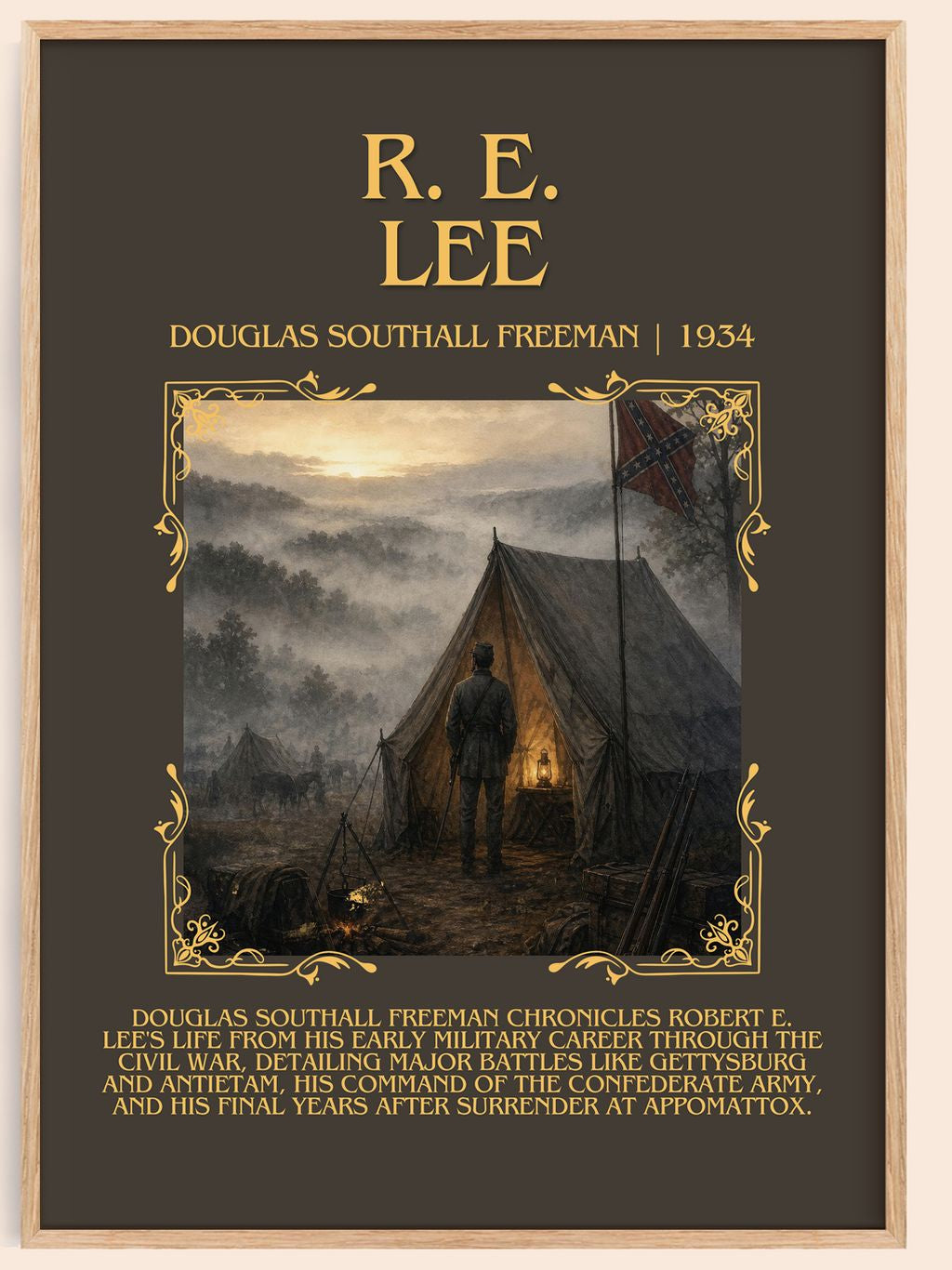 R. E. Lee Minimalist Book Poster by Douglas Southall Freeman – book poster