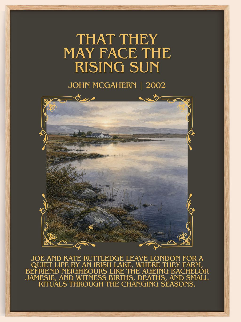 That They May Face the Rising Sun Minimalist Book Poster by John McGahern – book poster