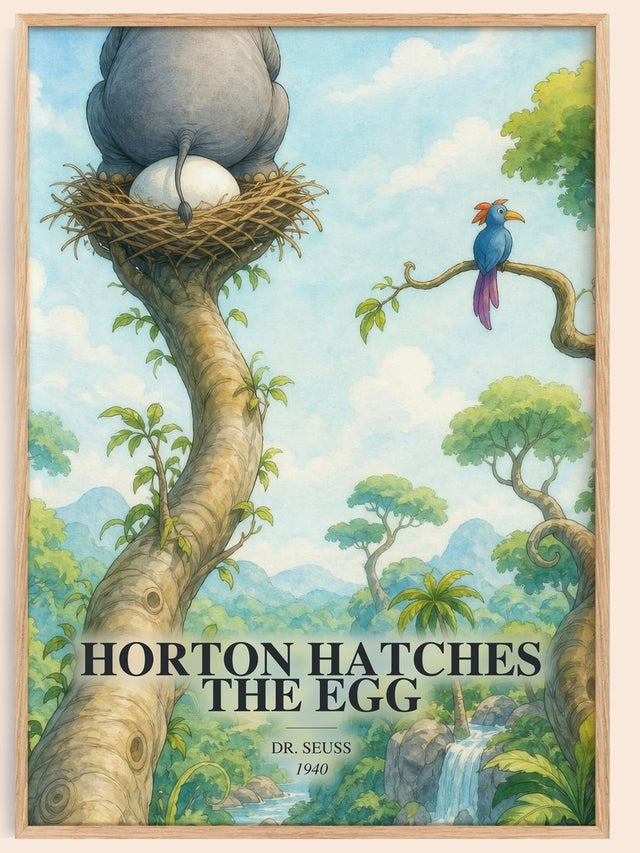 Horton Hatches The Egg Book Watercolour Illustration by Dr. Seuss