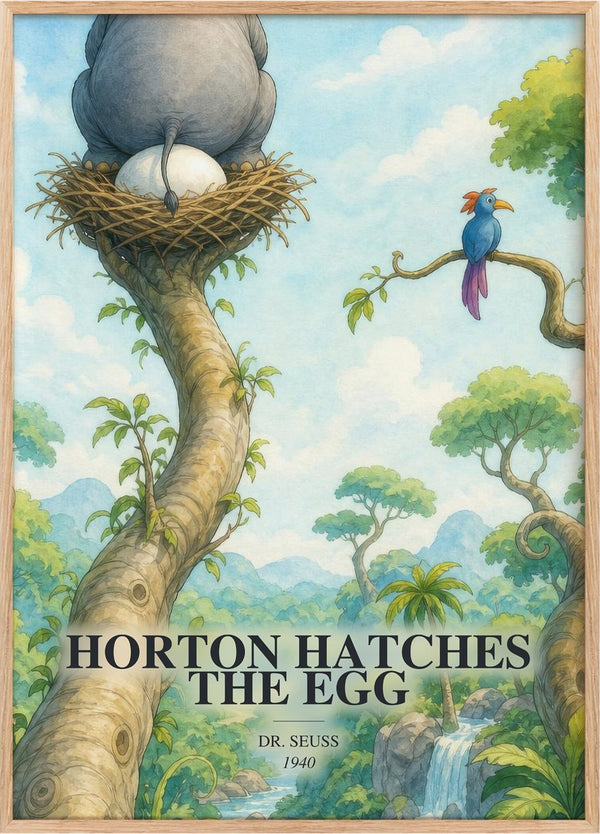 Horton Hatches The Egg Book Watercolour Illustration by Dr. Seuss