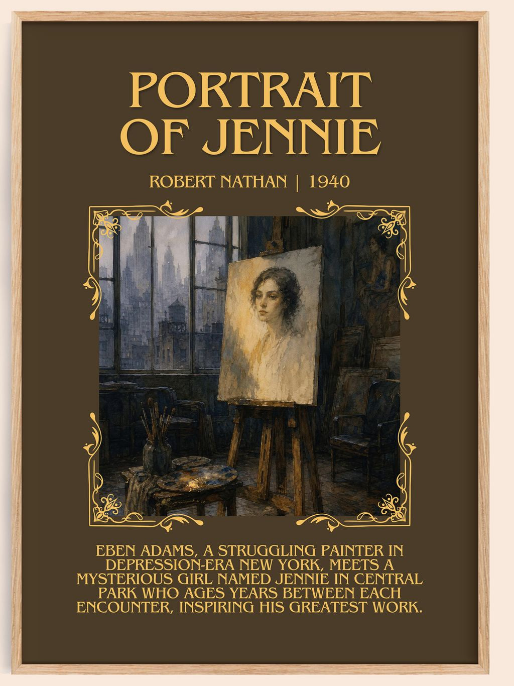 Portrait Of Jennie Minimalist Book Poster by Robert Nathan – book poster