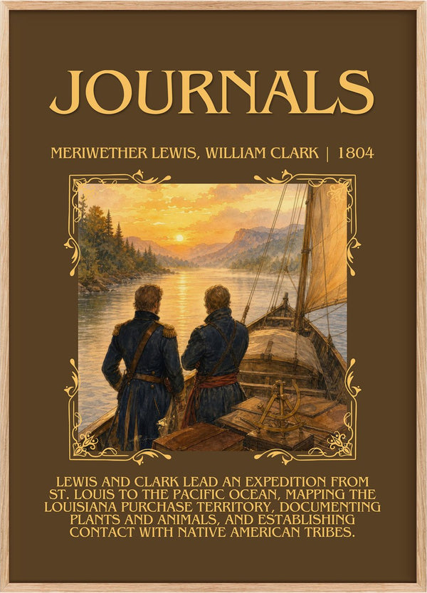 Journals Minimalist Book Poster by Meriwether Lewis, William Clark