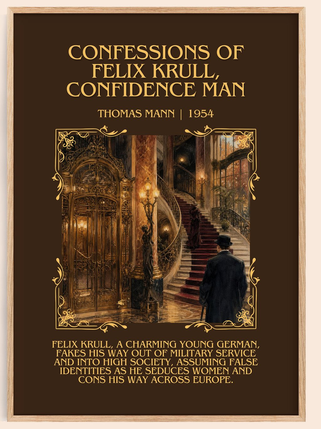 Confessions Of Felix Krull, Confidence Man Minimalist Book Poster by Thomas Mann – book poster