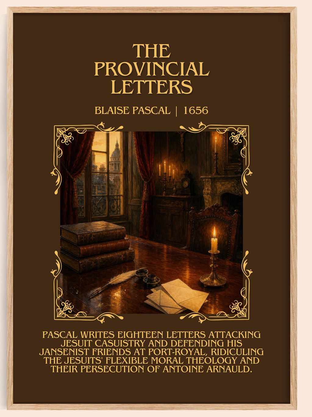 The Provincial Letters Minimalist Book Poster by Blaise Pascal – book poster