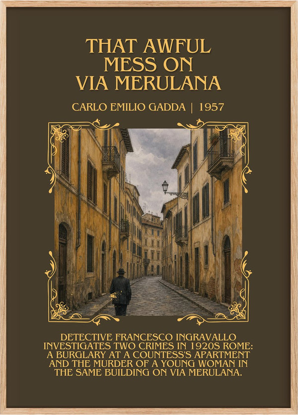 That Awful Mess On Via Merulana Minimalist Book Poster by C. Gadda