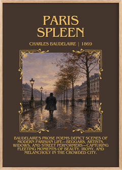 Paris Spleen Minimalist Book Poster by Charles Baudelaire