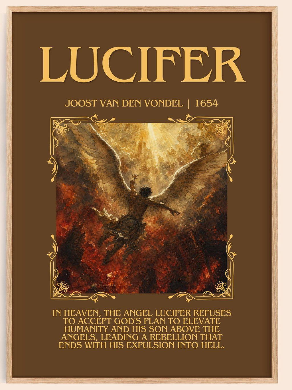 Lucifer Minimalist Book Poster by Joost van den Vondel – book poster