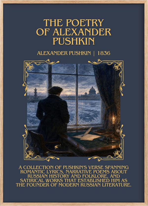 Poetry of Alexander Pushkin Minimalist Book Poster by A. Pushkin