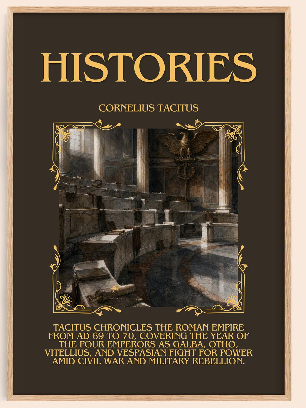 Histories Minimalist Book Poster by Cornelius Tacitus – book poster