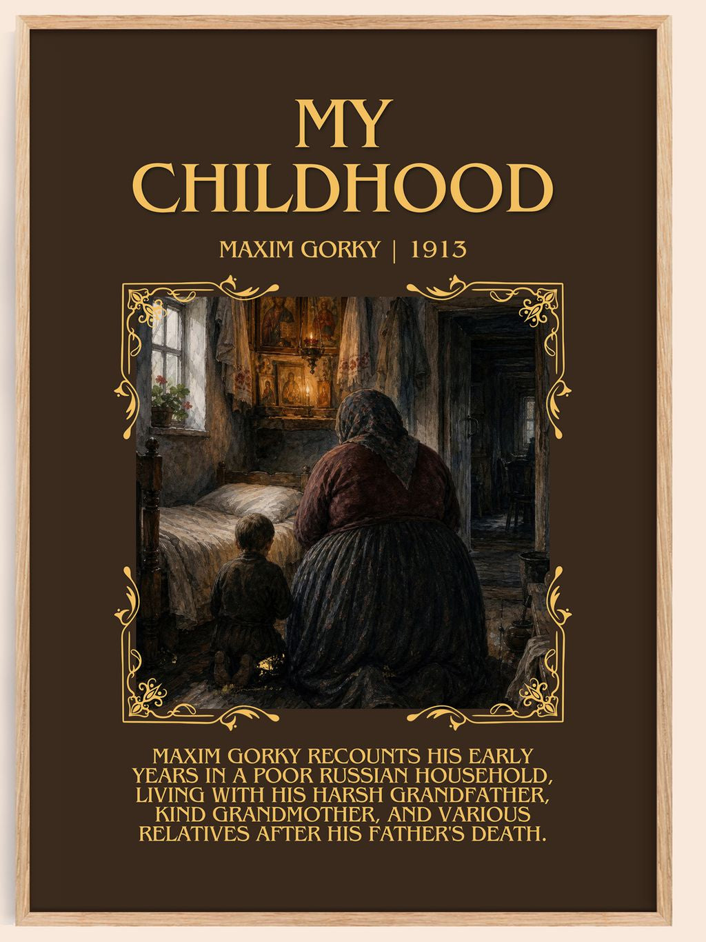 My Childhood Minimalist Book Poster by Maxim Gorky – book poster