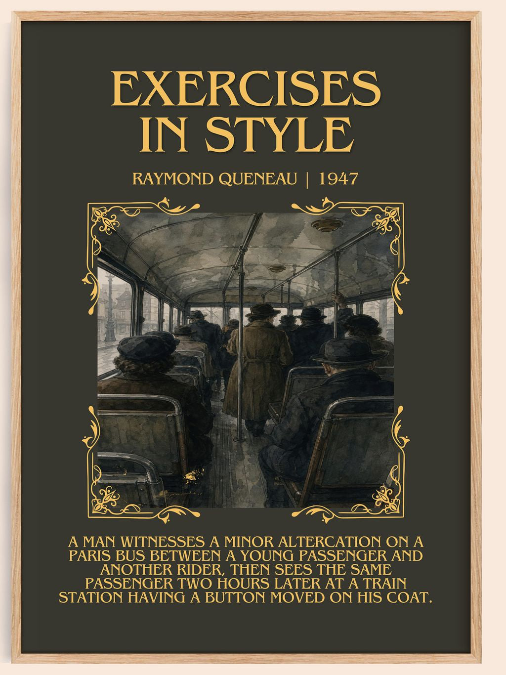 Exercises in Style Minimalist Book Poster by Raymond Queneau – book poster