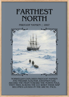 Farthest North Minimalist Book Poster by Fridtjof Nansen