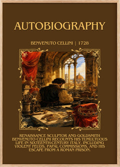Autobiography Minimalist Book Poster by Benvenuto Cellini