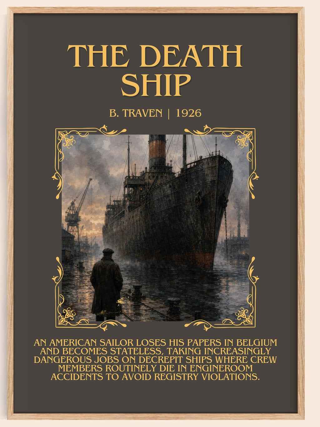 The Death Ship Minimalist Book Poster by B. Traven – book poster