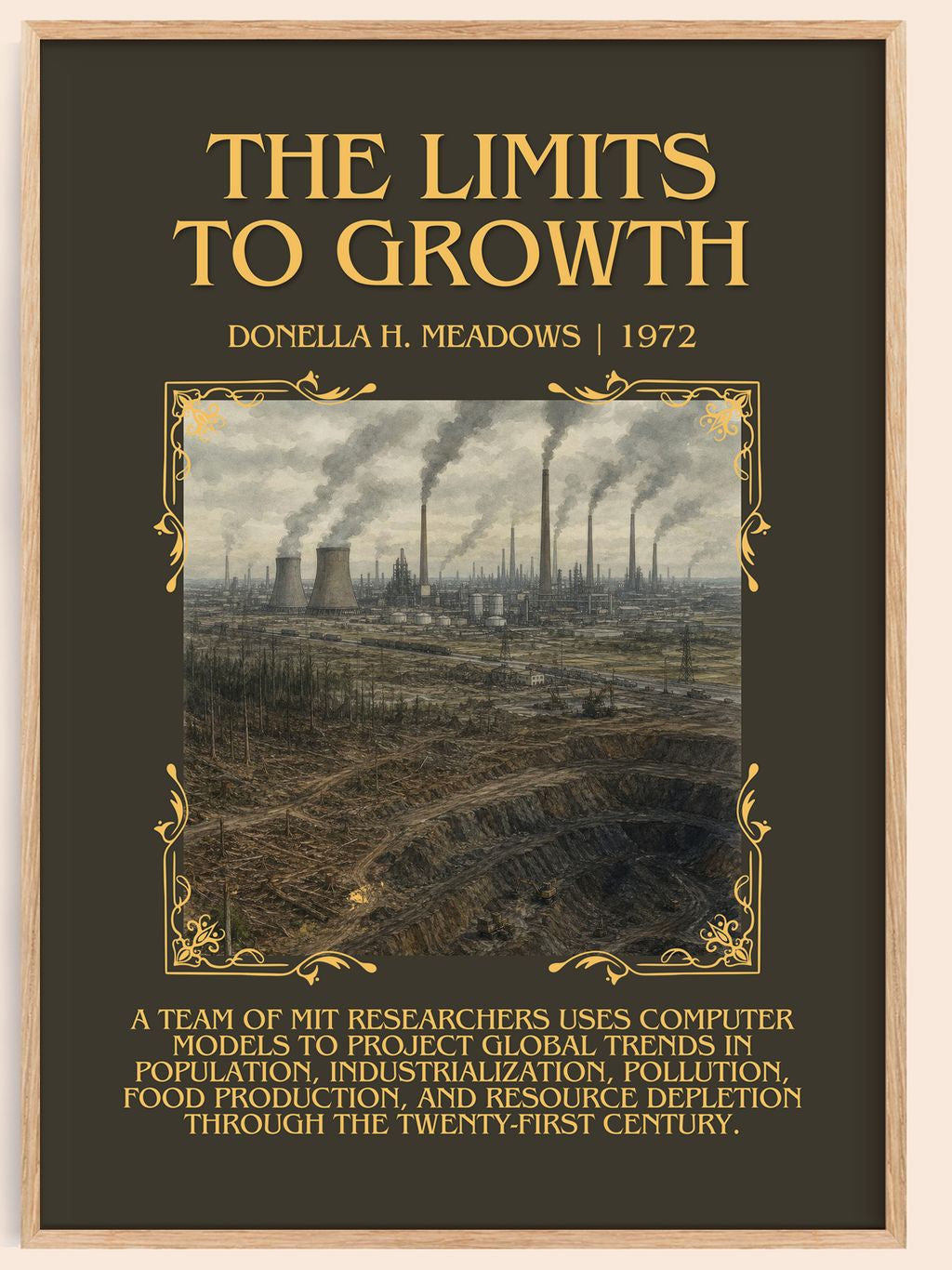 The Limits To Growth Minimalist Book Poster by Donella H. Meadows – book poster