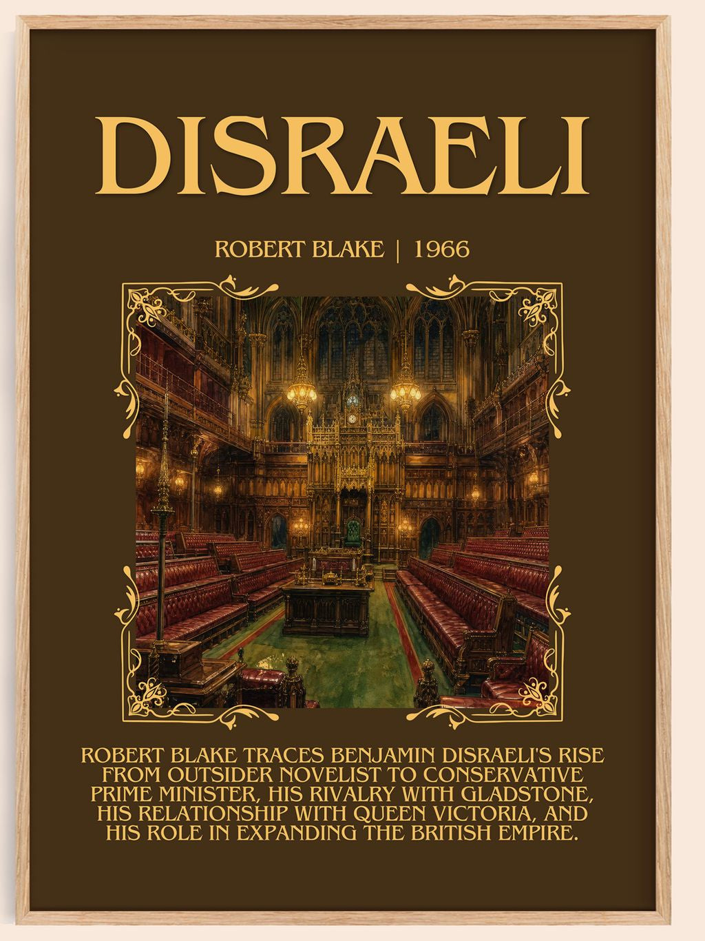 Disraeli Minimalist Book Poster by Robert Blake – book poster